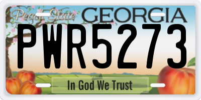 GA license plate PWR5273