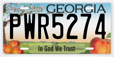 GA license plate PWR5274
