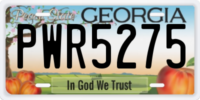 GA license plate PWR5275