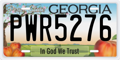 GA license plate PWR5276