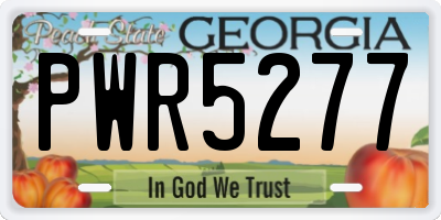 GA license plate PWR5277