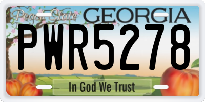 GA license plate PWR5278