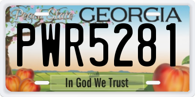 GA license plate PWR5281