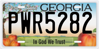GA license plate PWR5282