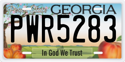 GA license plate PWR5283