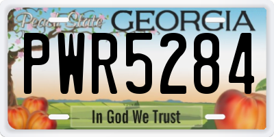 GA license plate PWR5284
