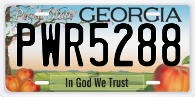 GA license plate PWR5288
