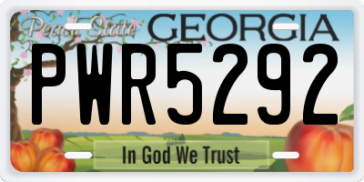 GA license plate PWR5292