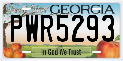 GA license plate PWR5293
