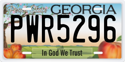 GA license plate PWR5296