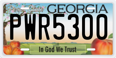 GA license plate PWR5300