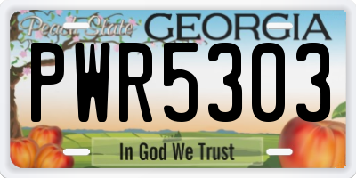 GA license plate PWR5303