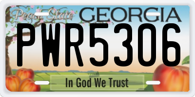 GA license plate PWR5306