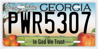 GA license plate PWR5307