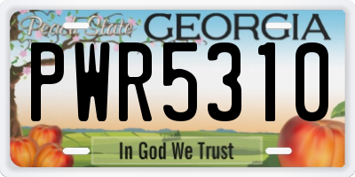 GA license plate PWR5310