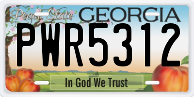 GA license plate PWR5312