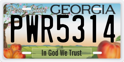GA license plate PWR5314