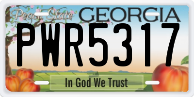 GA license plate PWR5317
