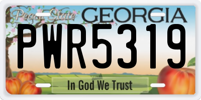 GA license plate PWR5319