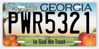 GA license plate PWR5321