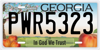 GA license plate PWR5323