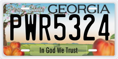 GA license plate PWR5324