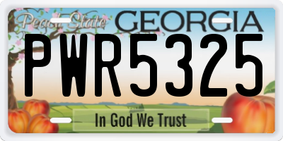 GA license plate PWR5325