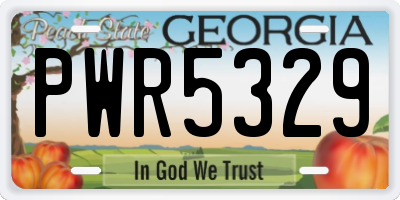 GA license plate PWR5329
