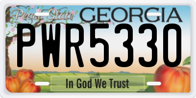 GA license plate PWR5330