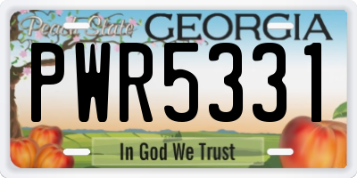 GA license plate PWR5331