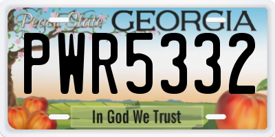 GA license plate PWR5332