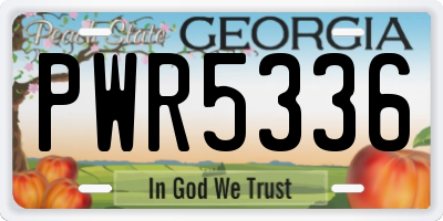GA license plate PWR5336