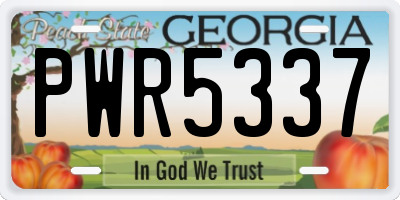GA license plate PWR5337