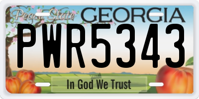 GA license plate PWR5343