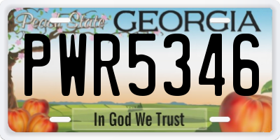 GA license plate PWR5346