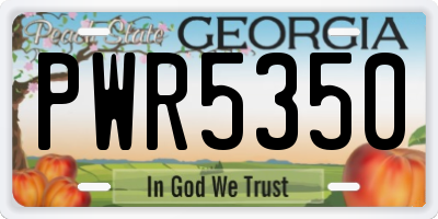 GA license plate PWR5350