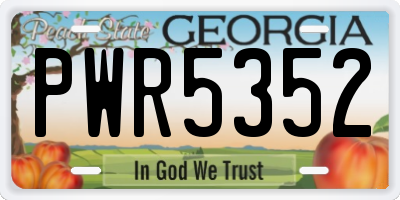 GA license plate PWR5352