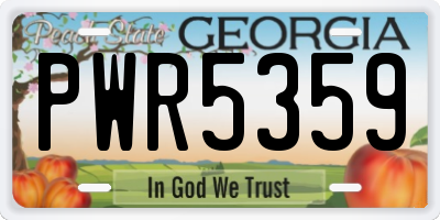 GA license plate PWR5359