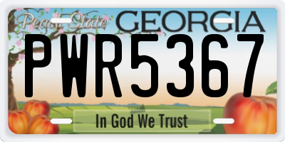 GA license plate PWR5367