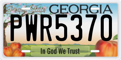 GA license plate PWR5370