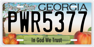 GA license plate PWR5377