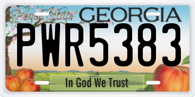 GA license plate PWR5383