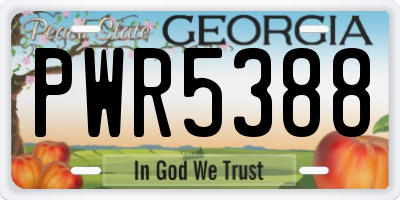 GA license plate PWR5388