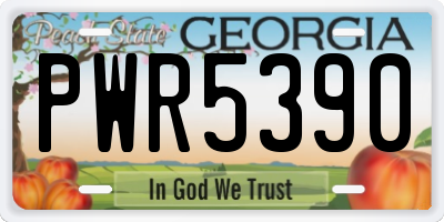 GA license plate PWR5390
