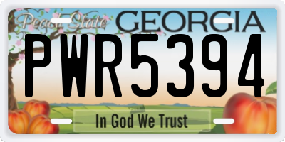 GA license plate PWR5394