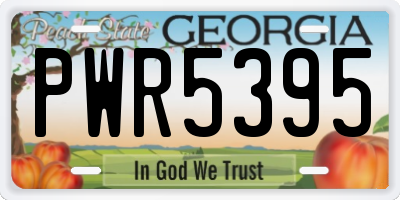 GA license plate PWR5395