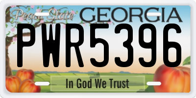 GA license plate PWR5396