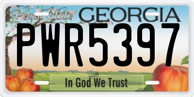 GA license plate PWR5397