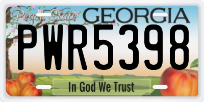 GA license plate PWR5398