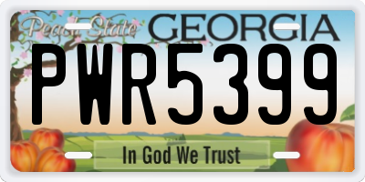 GA license plate PWR5399